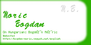 moric bogdan business card